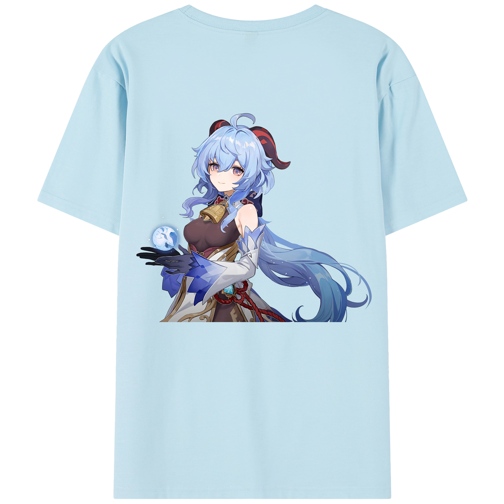 げんし神 甘雨 かんう genshin Ganyu 綿100％半袖Tシャツ（背面プリント）